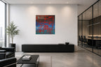Molten – abstraktes Acrylgemälde in Raumansicht