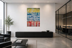 Open Horizon – abstraktes Acrylgemälde in Raumansicht
