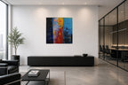 Rock’n’Roll – abstraktes Acrylgemälde in Raumansicht